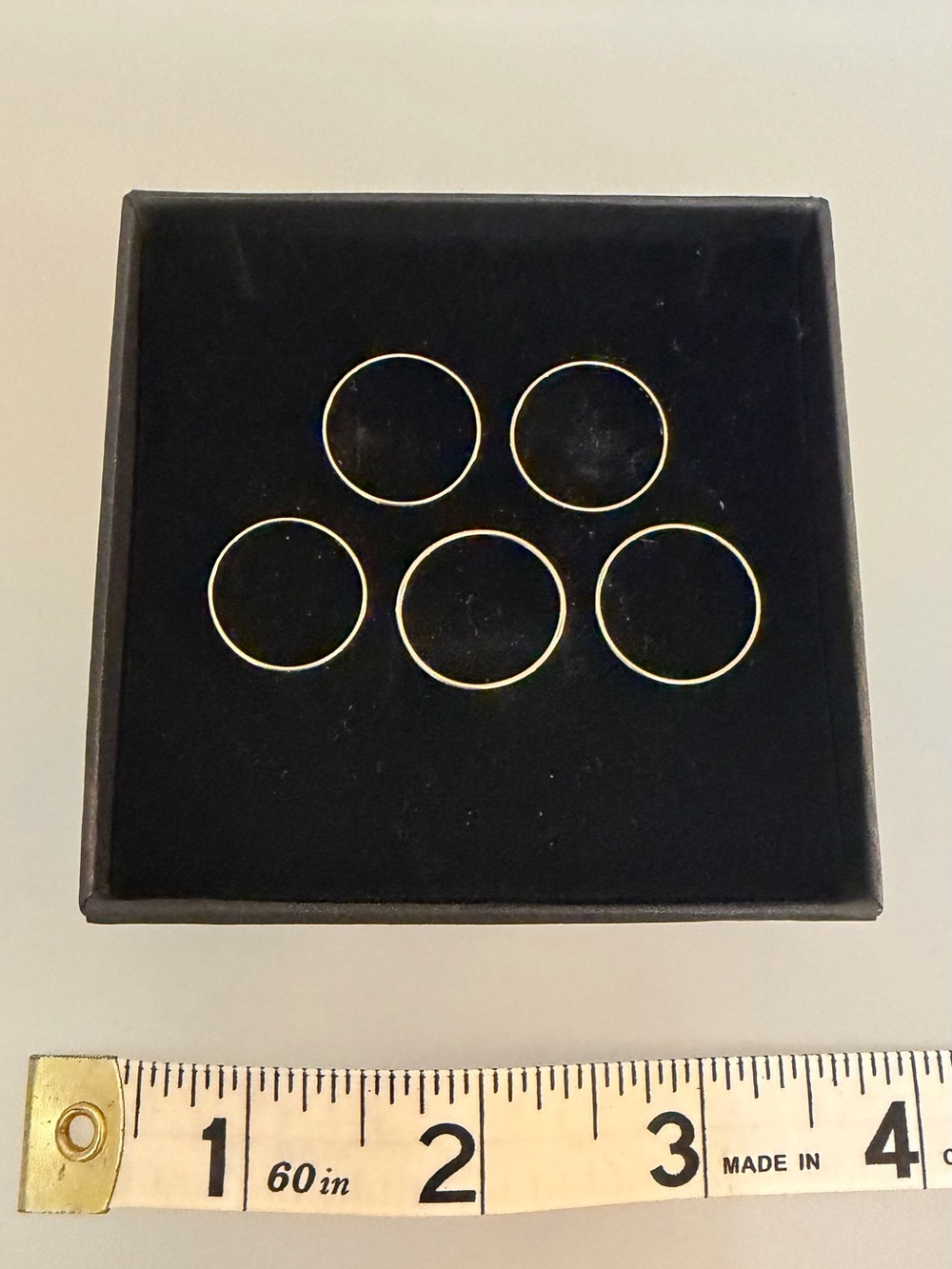 Athra Trading Set of 5 Rose Gold-tone 925 Sterling Silver Stacking Rings